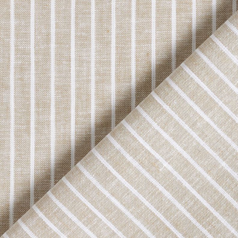 Linen Cotton Blend broad stripes – light taupe/white,  image number 4