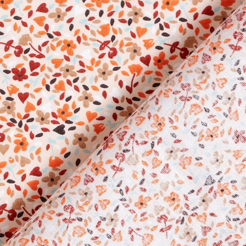 Cotton Cretonne scattered flowers – rosé/peach orange,  image number 4
