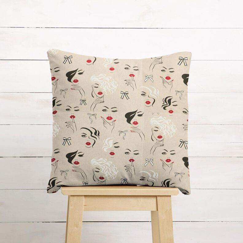 Decor Fabric Half Panama Models – natural/carmine,  image number 7