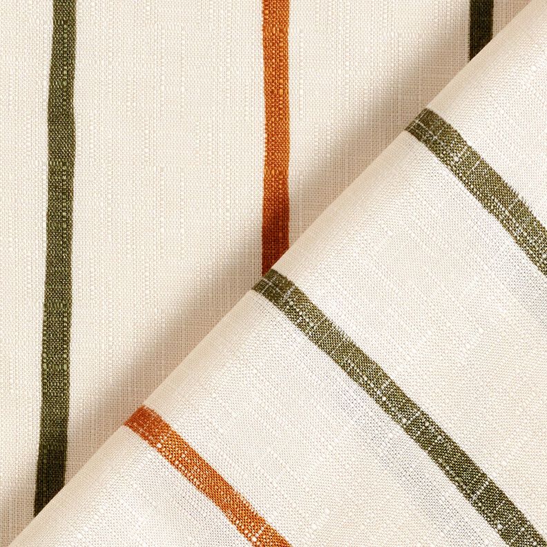 Textured colourful stripes viscose fabric – offwhite, image number 4