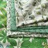 Decor Fabric Half Panama poplar leaves – natural/dark olive,  thumbnail number 5