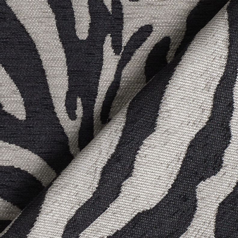 Upholstery Fabric Jacquard Zebra – black/grey, image number 4