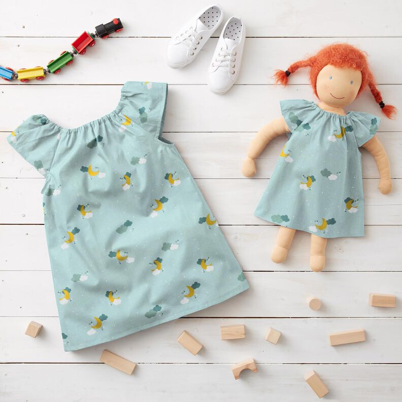 Cotton Poplin starry sky – pale mint,  image number 6