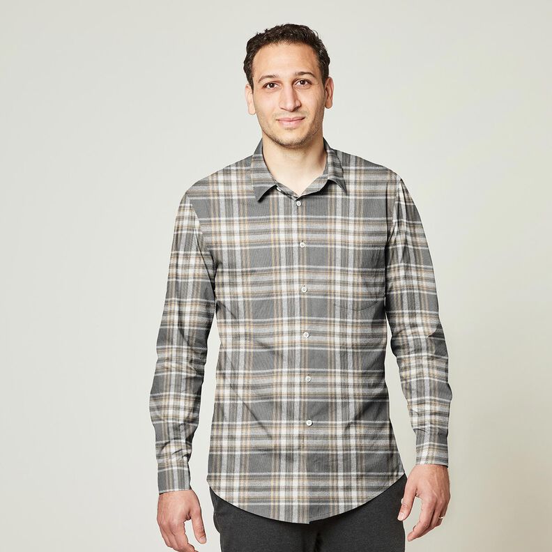 Cotton Flannel checked – grey/white, image number 6