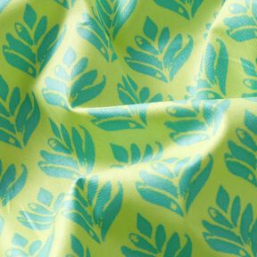 Coated Cotton Abstract Fans – lemon yellow/aqua blue, 