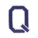 Letter Q appliqué [ Height: 4,6 cm ] – navy blue,  thumbnail number 1