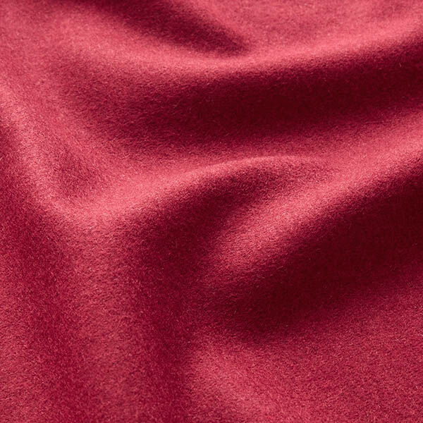 Plain Wool Blend Coating Fabric – dark red,  image number 2