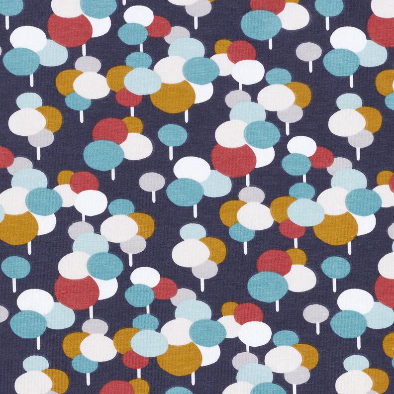 Cotton Jersey polka dot trees – midnight blue,  image number 1