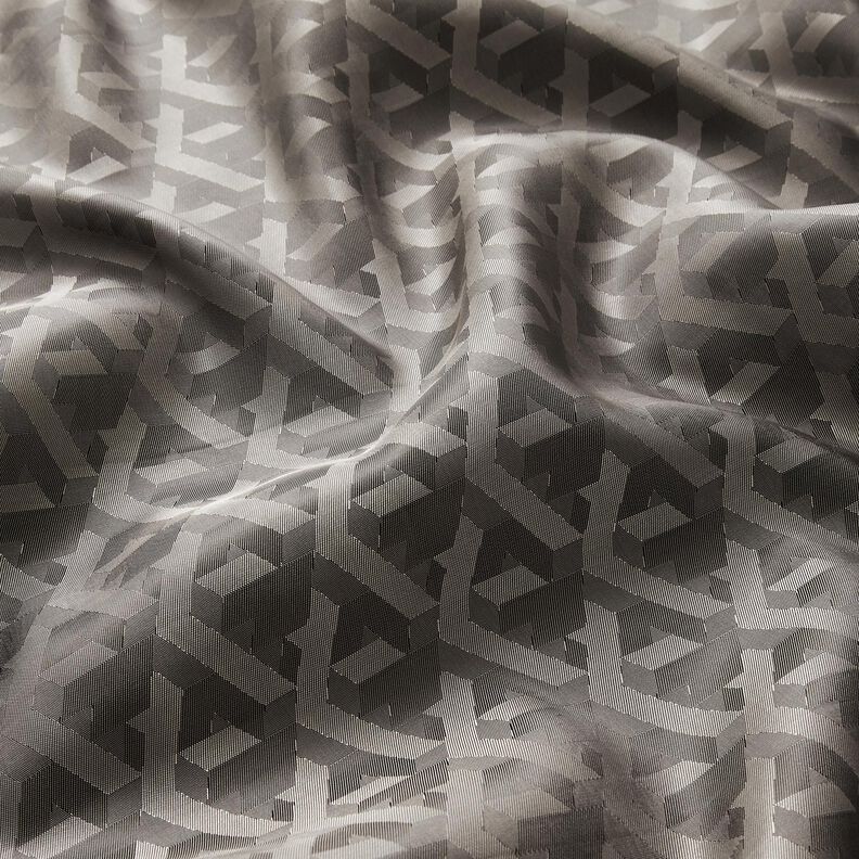 Lining Fabric Jacquard Geometric Shapes – grey,  image number 2