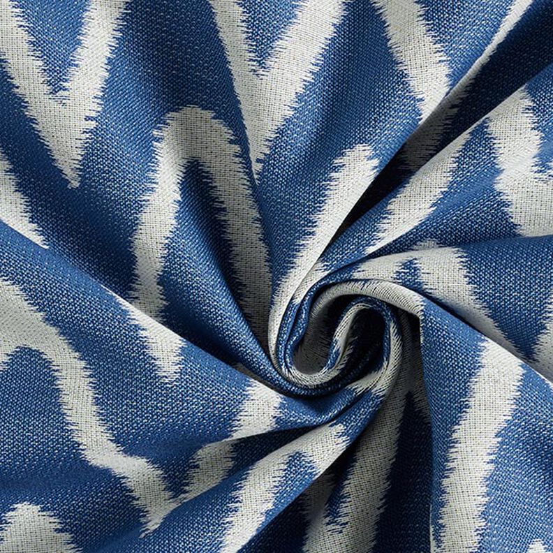 Outdoor Fabric Jacquard Ikat Print – blue,  image number 3