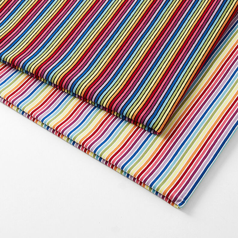 Cotton Jersey Rainbow Stripes – white/colour mix,  image number 5
