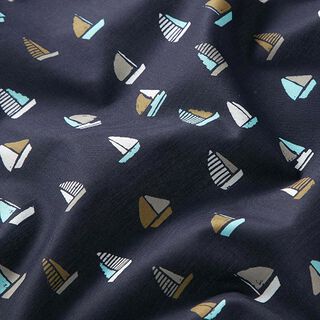 GOTS Batiste Sailboats | Tula – midnight blue, 