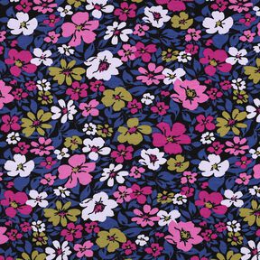 French Terry Flowers – black/indigo, 