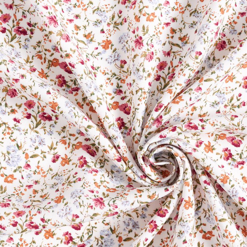 Millefleur viscose fabric – white,  image number 3