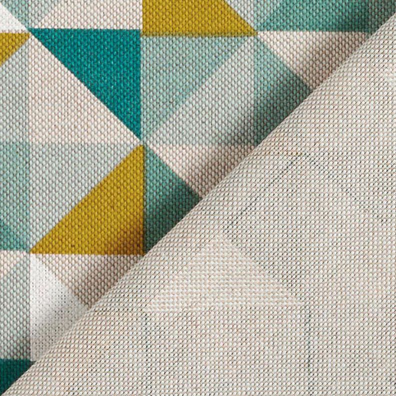 Decor Fabric Half Panama retro diamond pattern – petrol/mustard,  image number 4