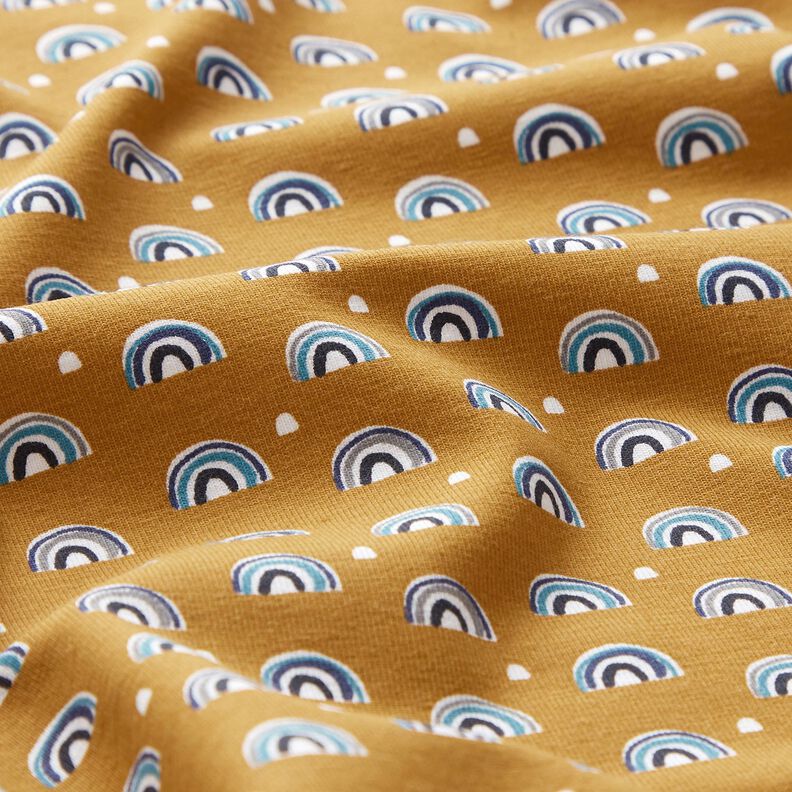 Cotton Jersey little rainbows – mustard,  image number 2