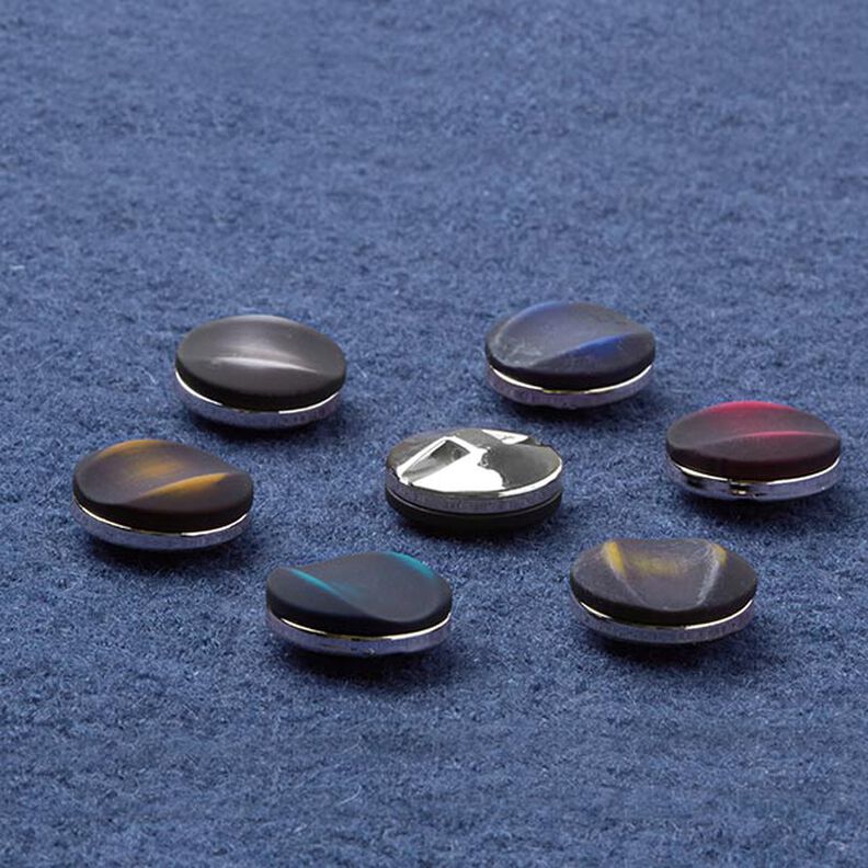 FAUX VELVET - Polyester Button - marine,  image number 3