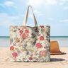 Decor Fabric Canvas abstract dahlias – cream/hollyhock,  thumbnail number 8