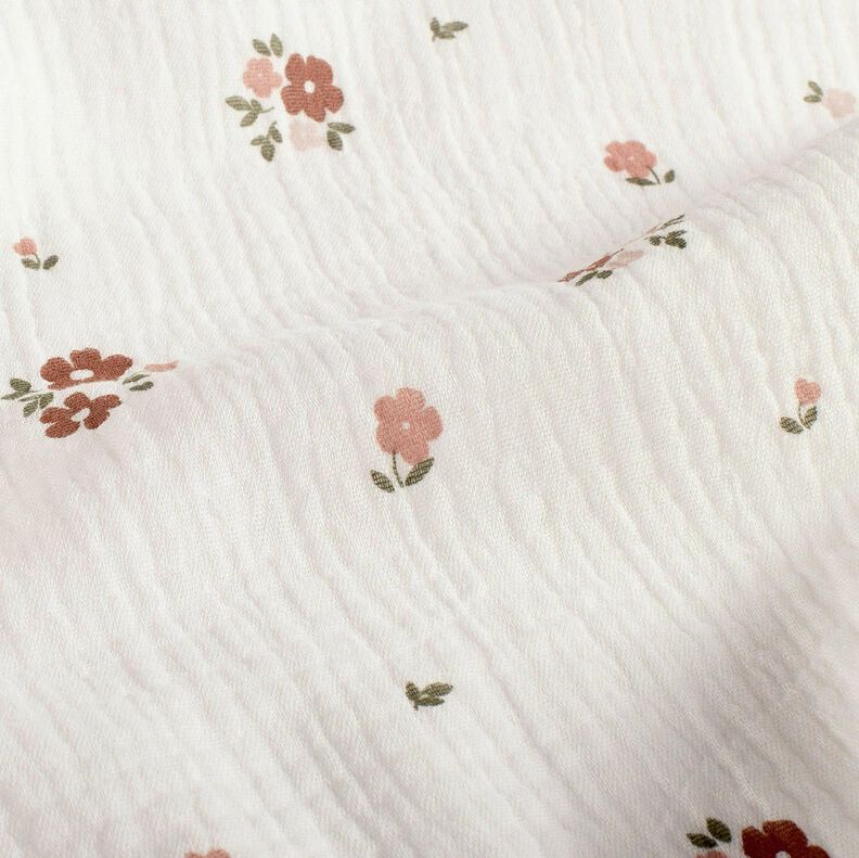 Double Gauze/Muslin Flowers – white, image number 2