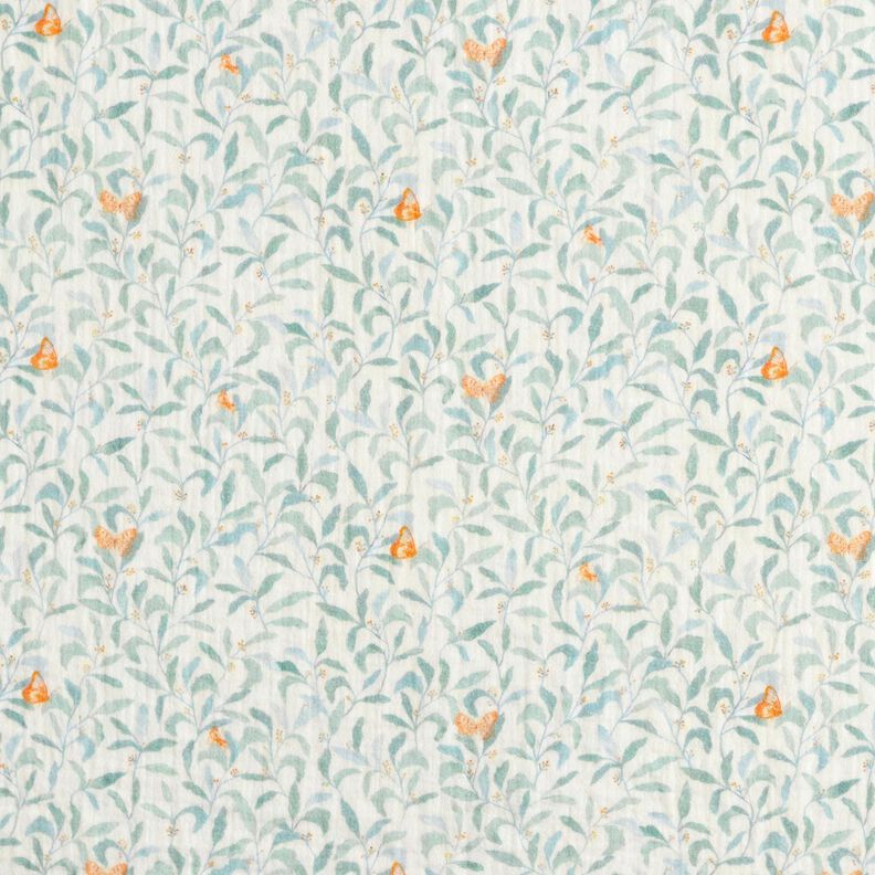 Double Gauze/Muslin meadow with butterflies Digital Print | Poppy Fabrics – ivory,  image number 1