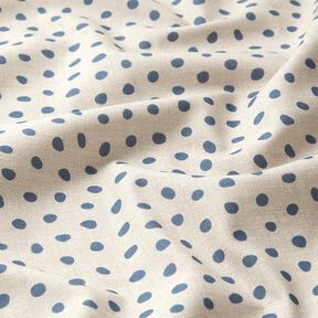 Decor Fabric Half Panama loose dots – blue/cashew, 