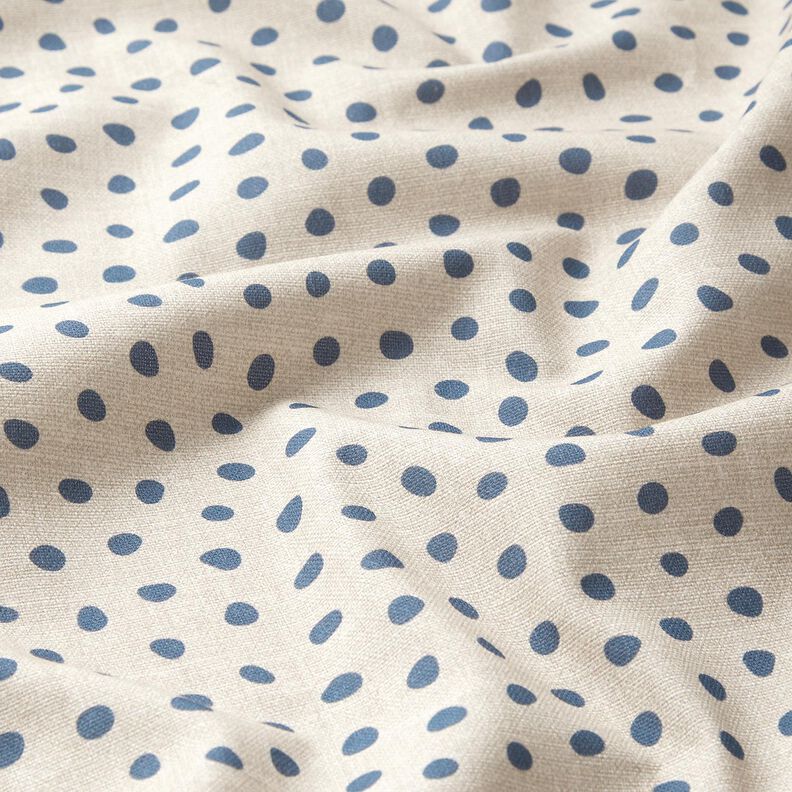 Decor Fabric Half Panama loose dots – blue/cashew, image number 2