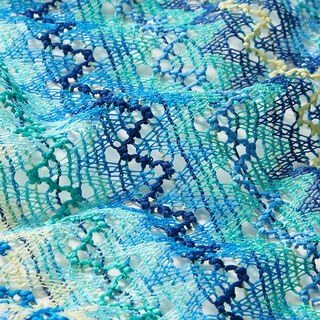 Zigzag lace fabric – blue/mint, 