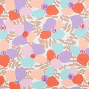 Viscose Linen Blend Lema Poppies | Nerida Hansen – offwhite/eucalyptus, 