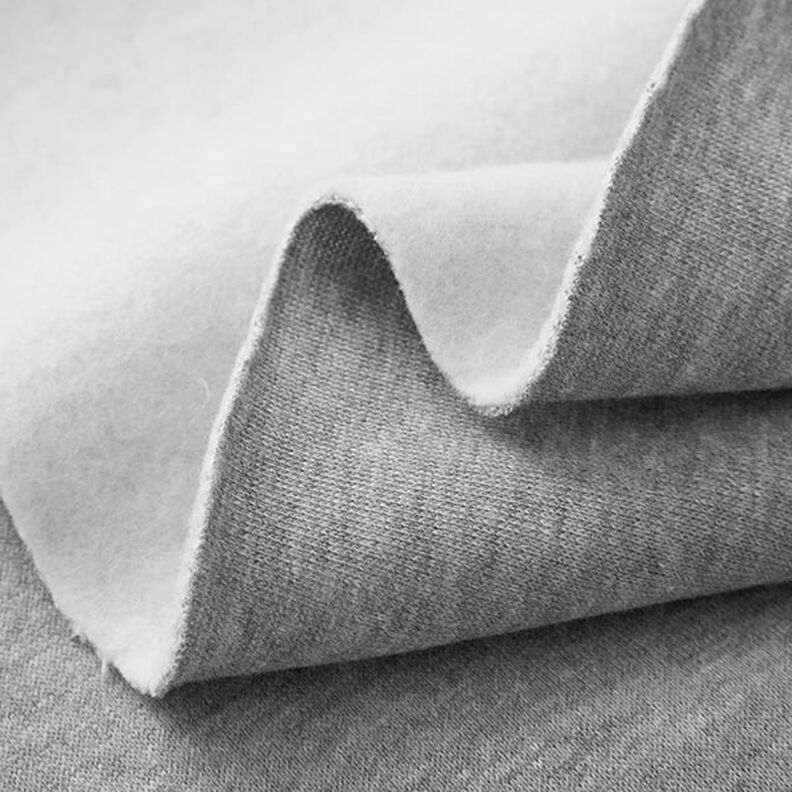 Brushed Melange Sweatshirt Fabric – light grey,  image number 4