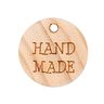 Appliqué Wooden decoration with lettering [ Ø 18 mm ] | Prym – natural,  thumbnail number 1