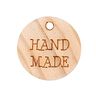 Appliqué Wooden decoration with lettering [ Ø 18 mm ]  | Prym – natural,  thumbnail number 1
