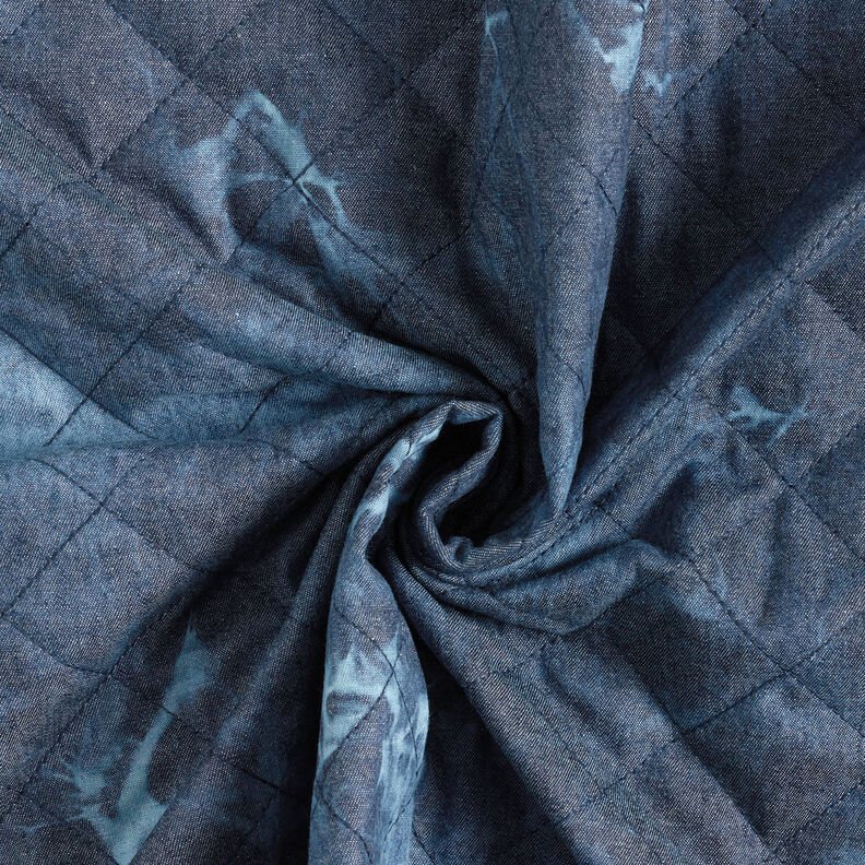Tie-dyed chambray quilted fabric – denim blue,  image number 4
