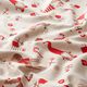 Decor Fabric Half Panama Elves and Reindeer – beige/red,  thumbnail number 2