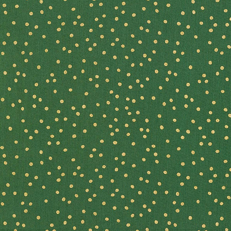 Cotton Poplin Fine Dots – green/gold, image number 1