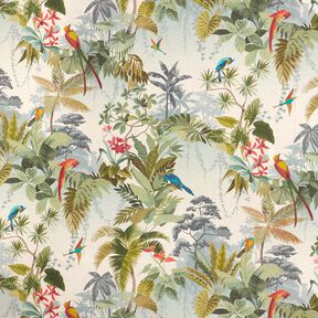Decor Fabric Half Panama exotic jungle – natural/dark pine, 