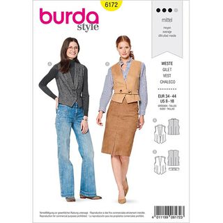 Waistcoat/Gilet, Burda 6172 | 34-44, 