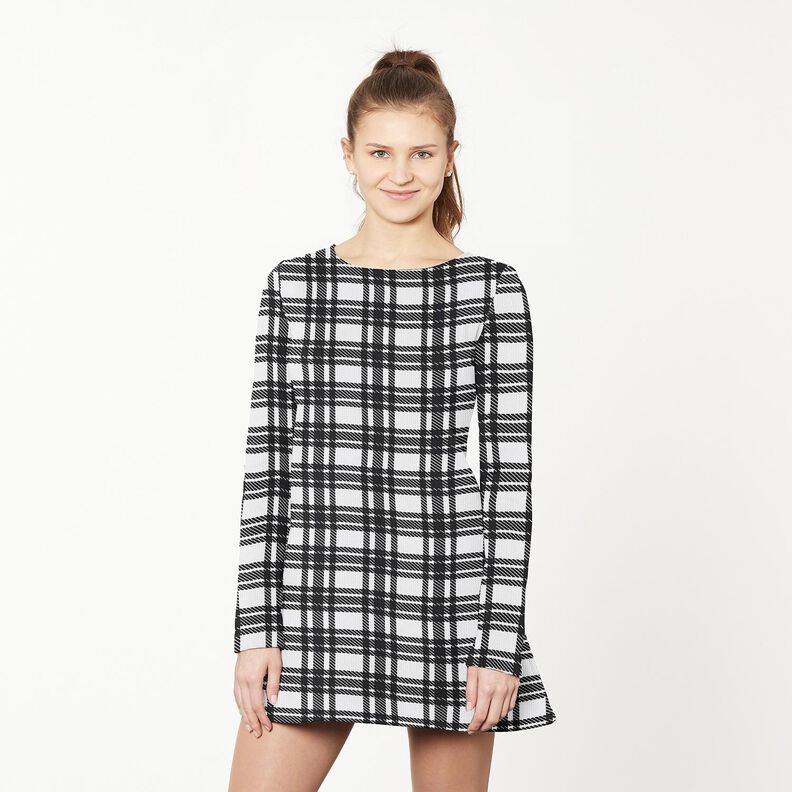 Knitted jacquard check structure – black/white,  image number 5