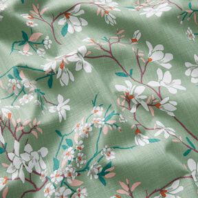 Decor Fabric Panama cherry blossom – pale mint/grape, 