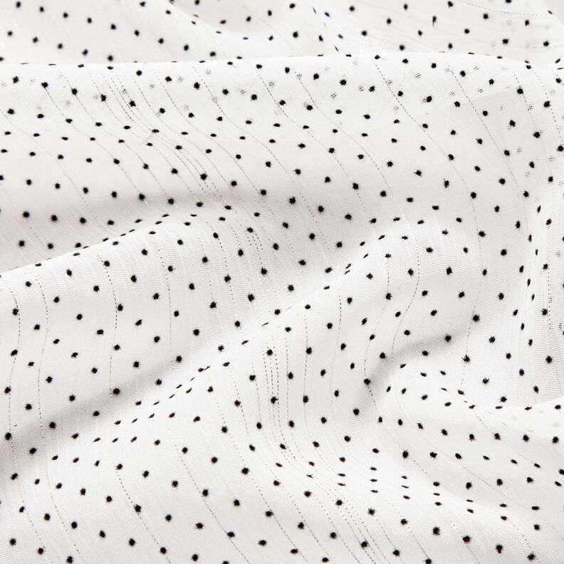 Glitter stripes and dots chiffon – white, image number 2