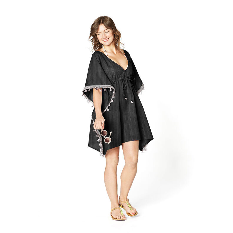 Seersucker cotton viscose blend – black,  image number 6