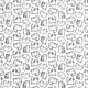 Cotton Cretonne cat sketches – black/ivory,  thumbnail number 1