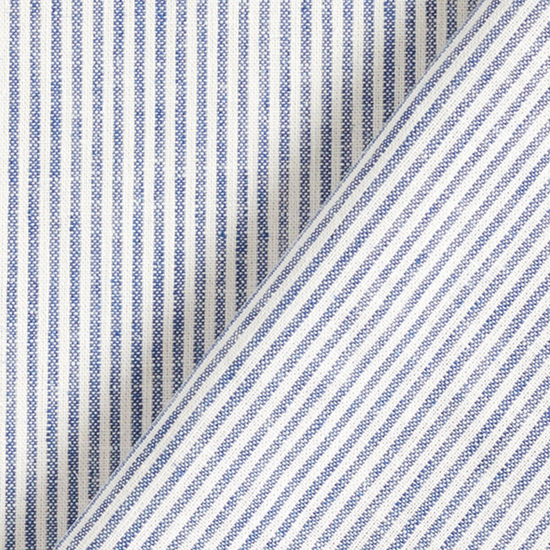 Linen Cotton Blend Narrow Stripes – denim blue/offwhite,  image number 4