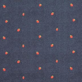 Cotton Jersey Jeans look strawberries Digital Print – blue grey/fire red, 
