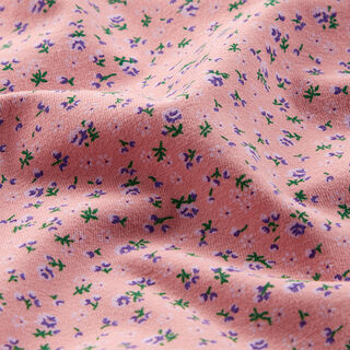 Millefleur cotton jersey – dusky pink, 