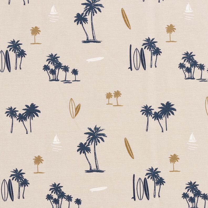 Cotton Jersey Hawaii Feeling – light taupe,  image number 1