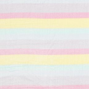 Cosy Fleece Pastel rainbow stripes – light yellow/pink, 