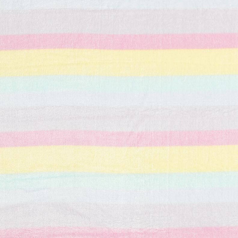 Cosy Fleece Pastel rainbow stripes – light yellow/pink,  image number 1