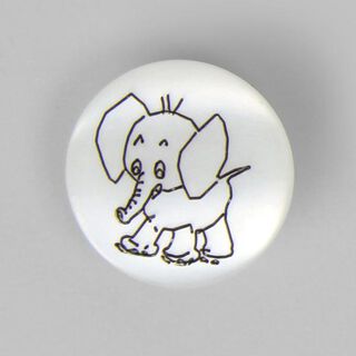 Plastic button, brilliant elephant 12, 