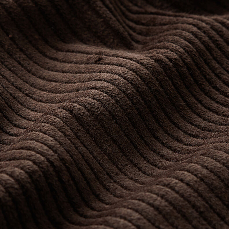 Chunky Corduroy pre-washed Plain – dark brown,  image number 2