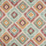 Decor Fabric Tapestry Fabric Ethno Diamonds – light turquoise/light beige,  thumbnail number 1